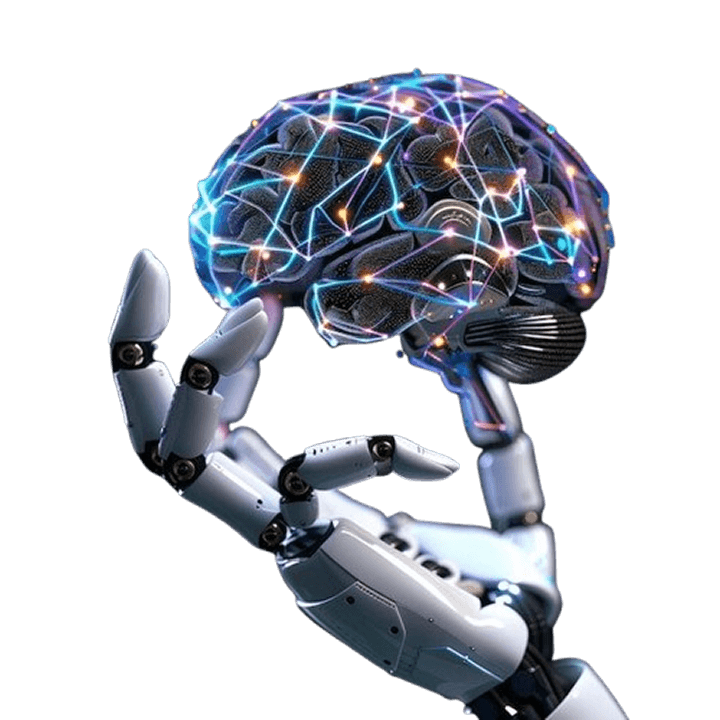 Hatch-n-Hype – AI robot holding brain